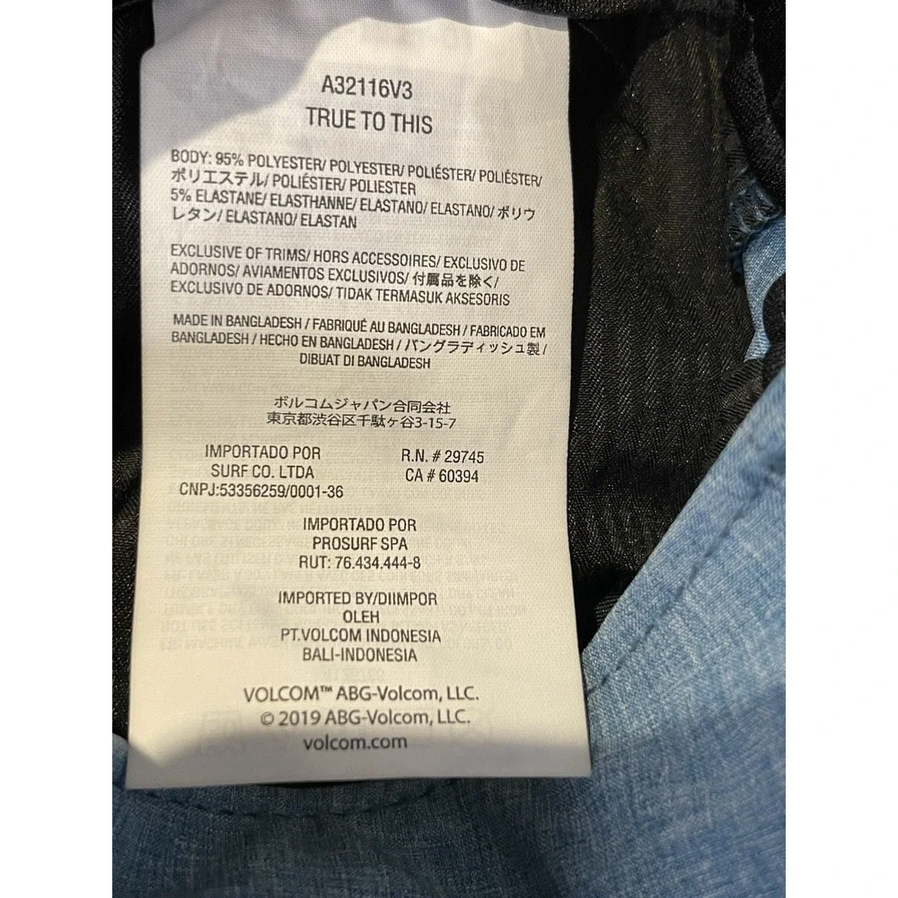 Volcom Surf & Turf 4 Way Stretch Men's Size 30 Hybrid Blue Chino Shorts Golf